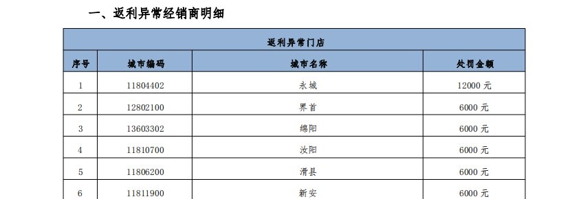关于拎包项目返利稽查结果通报的通知